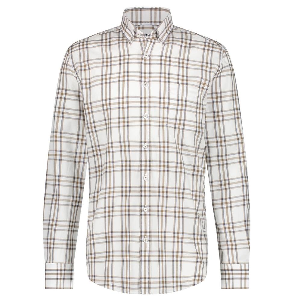 Checked Oxford Shirt in Tan