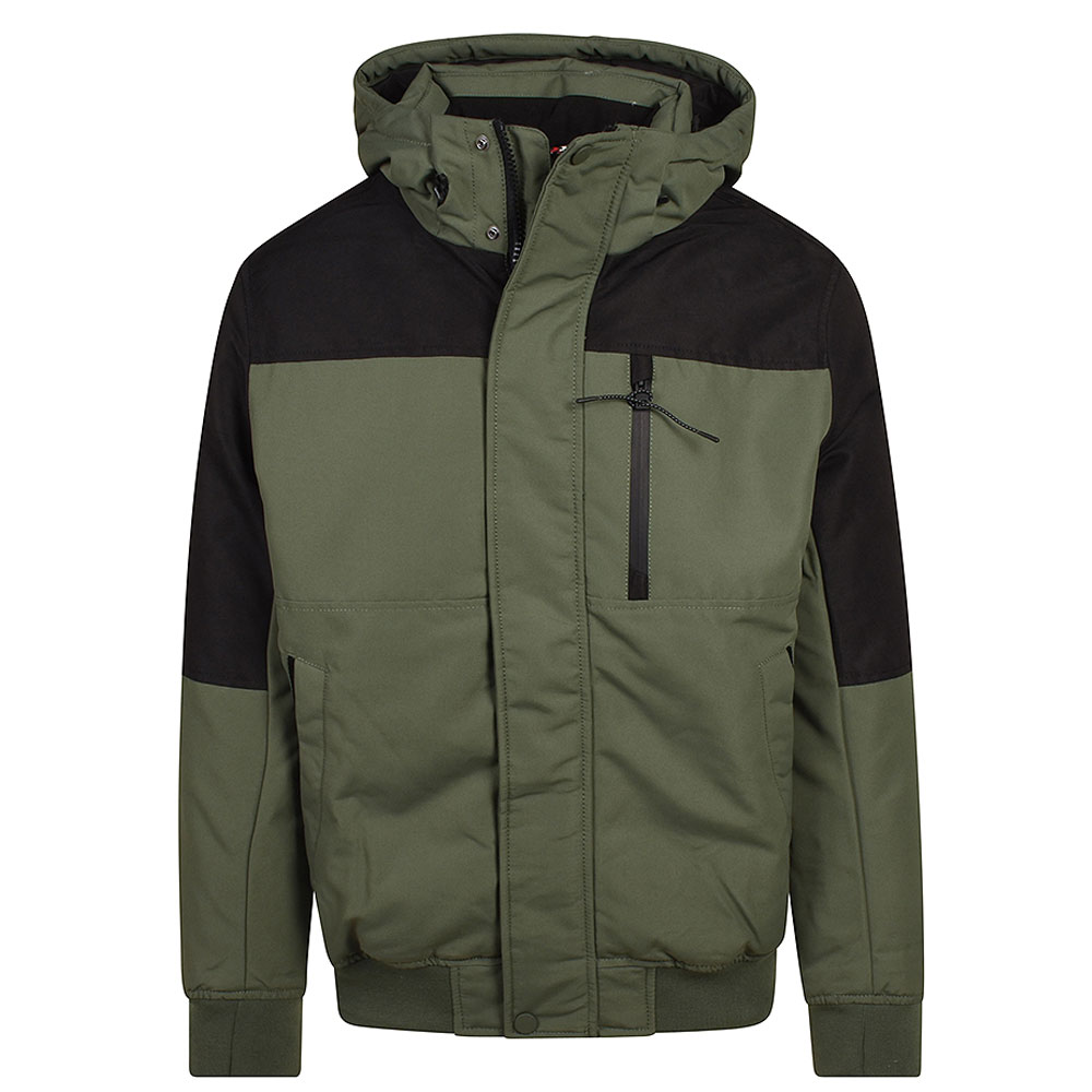Colorblock Tech Bomber Jacket in Green