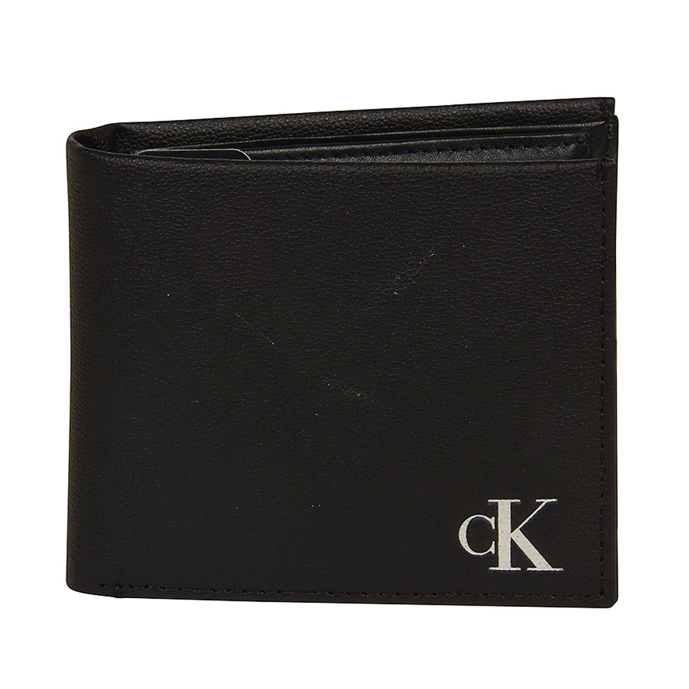 Mono Silver Bi-Fold Wallet in Black