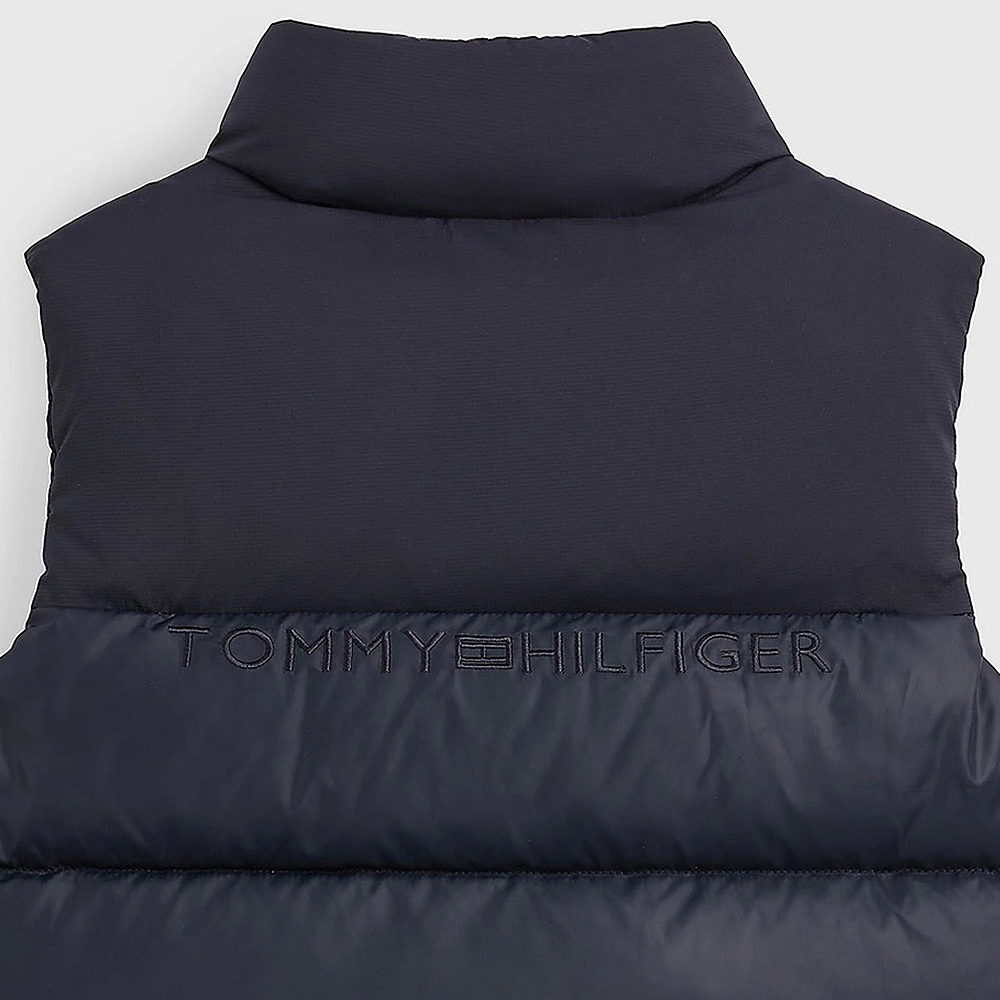 Mixed Fabric Gilet in Navy