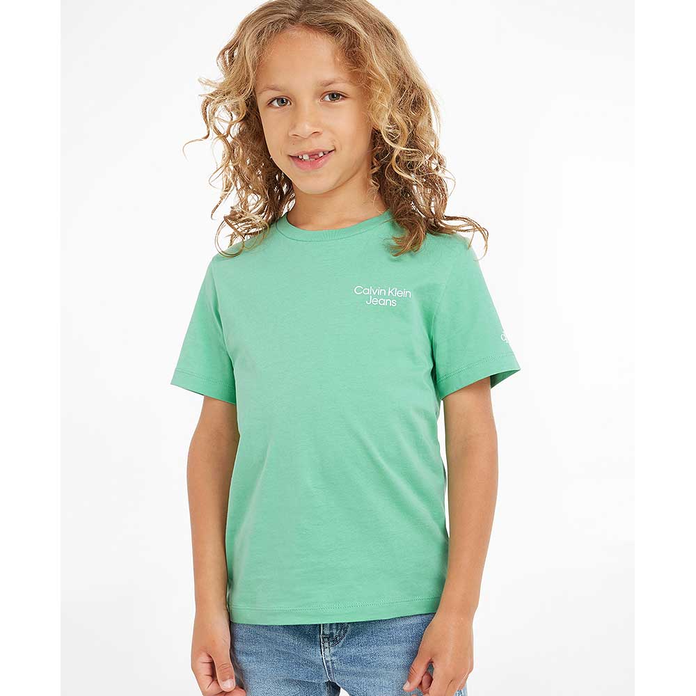 Kids Stack Logo T-Shirt in Lime