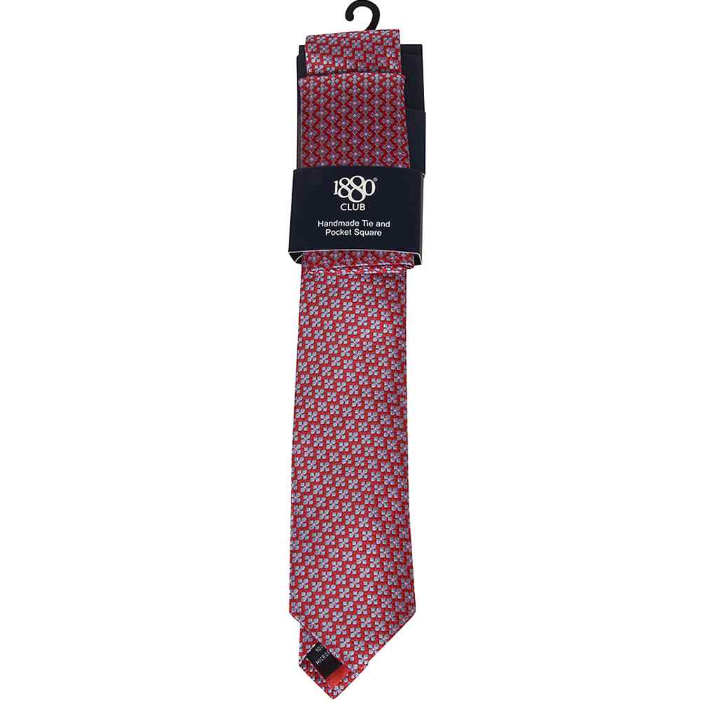 1880 Club Tie and Pocket Square in Red