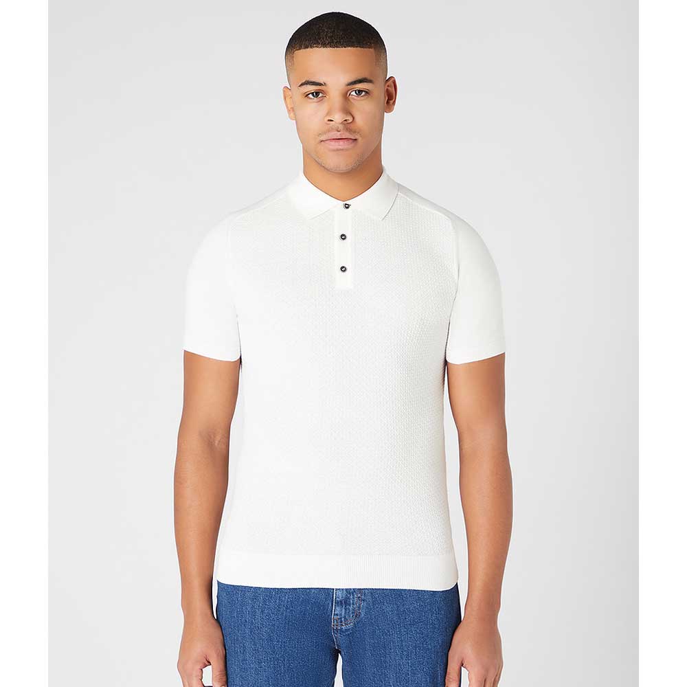 SS Knit Polo Shirt in Cream