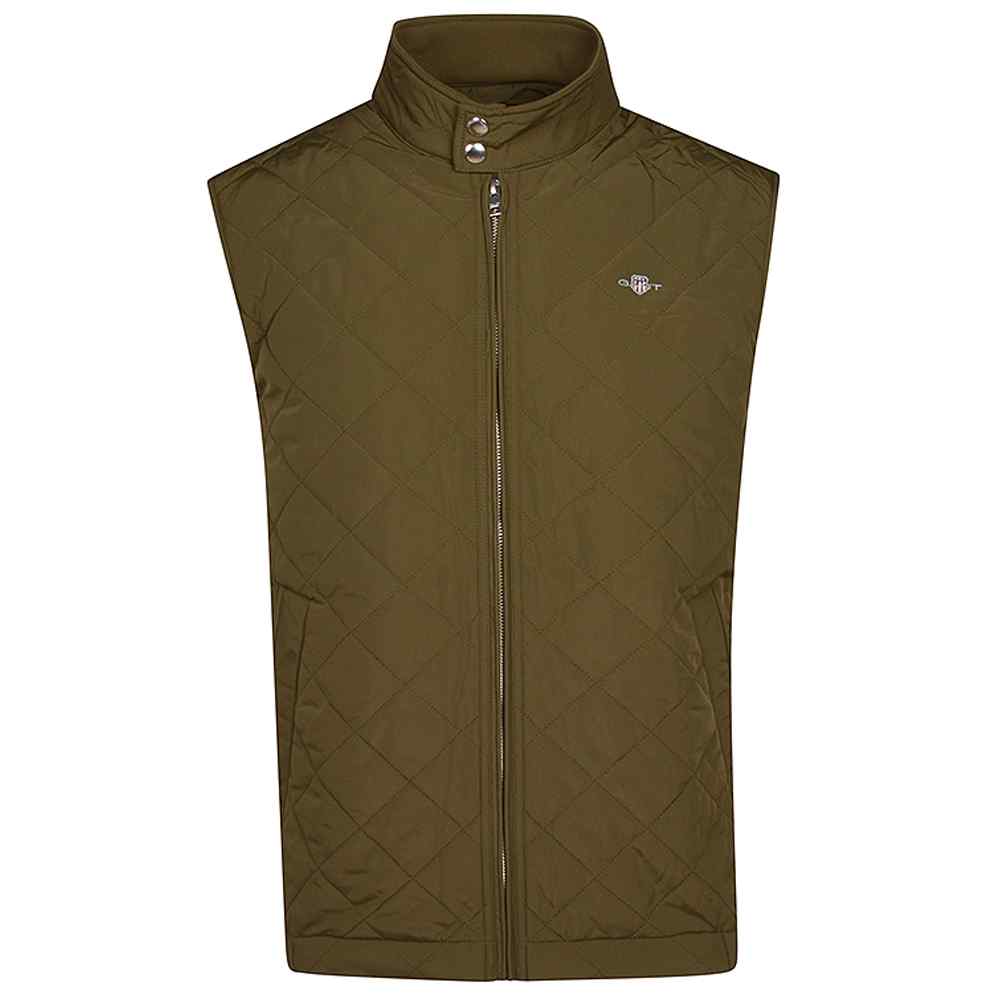 Quilted Windcheater Vest in Green
