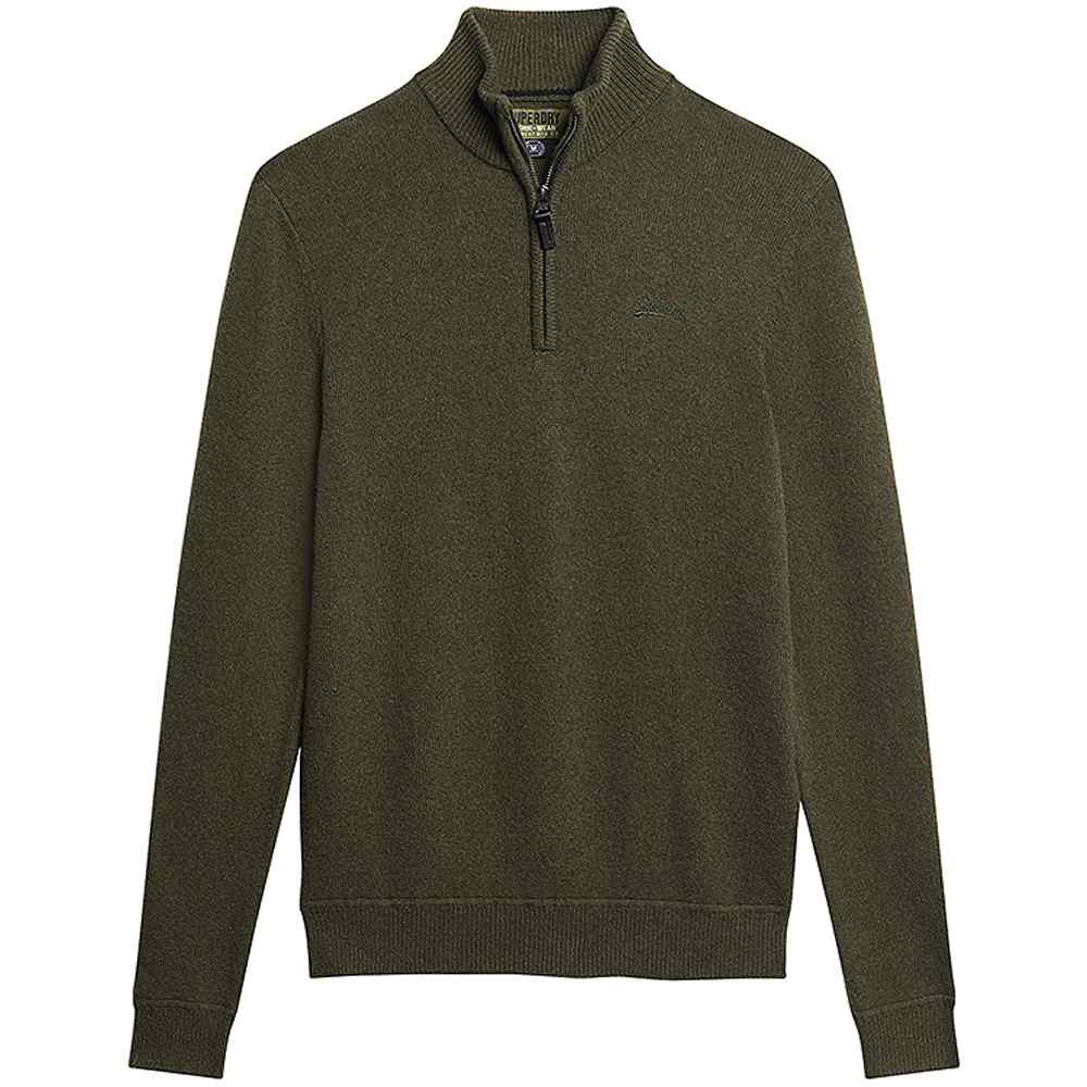 Essential Henley Knitted Sweater in Green