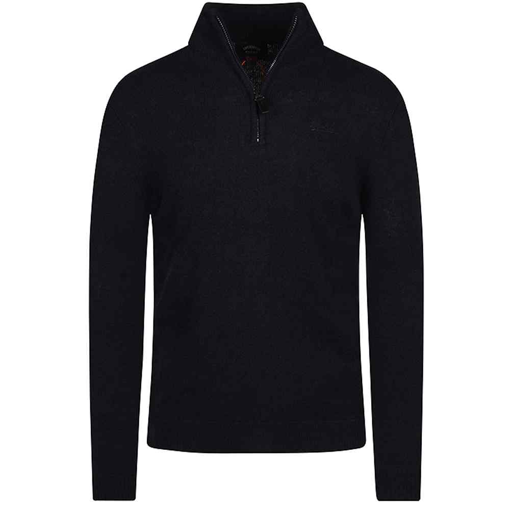 Essential Henley Knitted Sweater in Navy