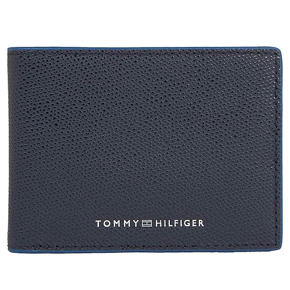 Leather Mini Wallet in Navy