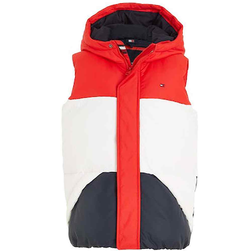 Essential Kids Colour Block Padded Vest in Red
