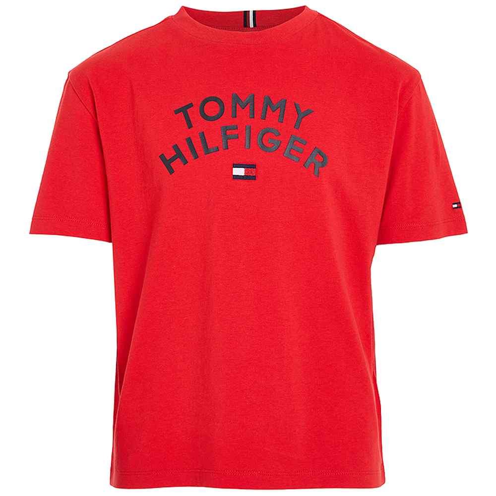 Kids Tommy Hilfiger Flag T-Shirt in Red
