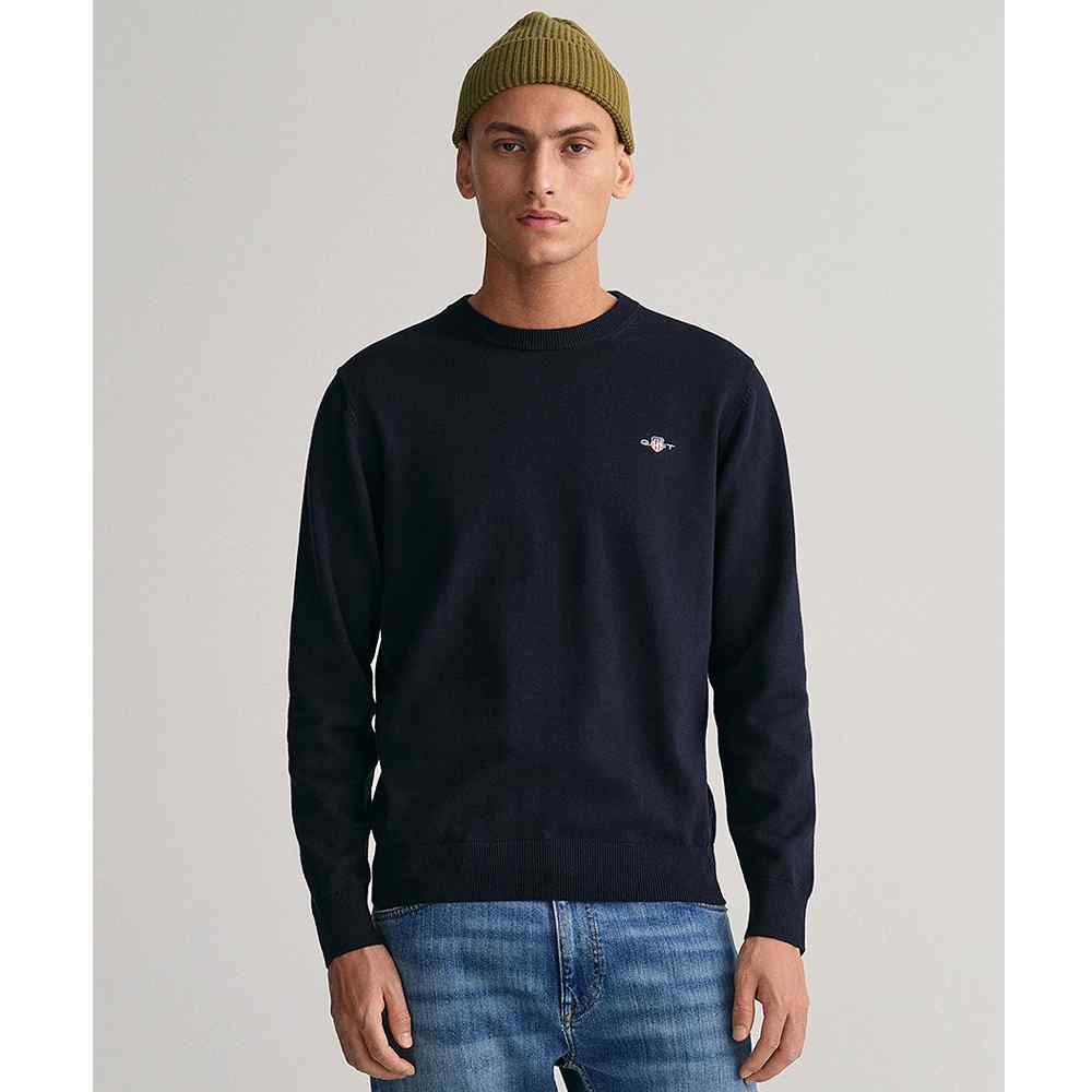 Classic Cotton Sweater in Navy
