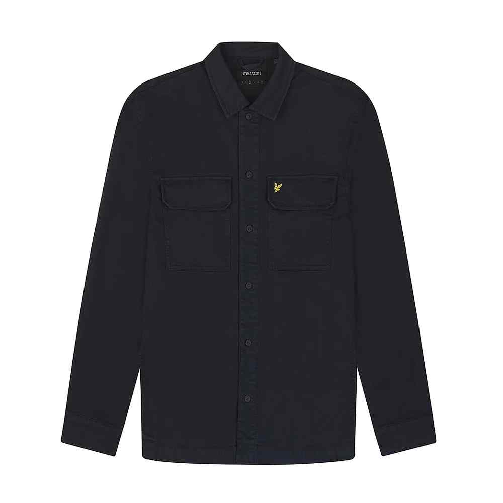 Garment Dyed Overshirt in Navy