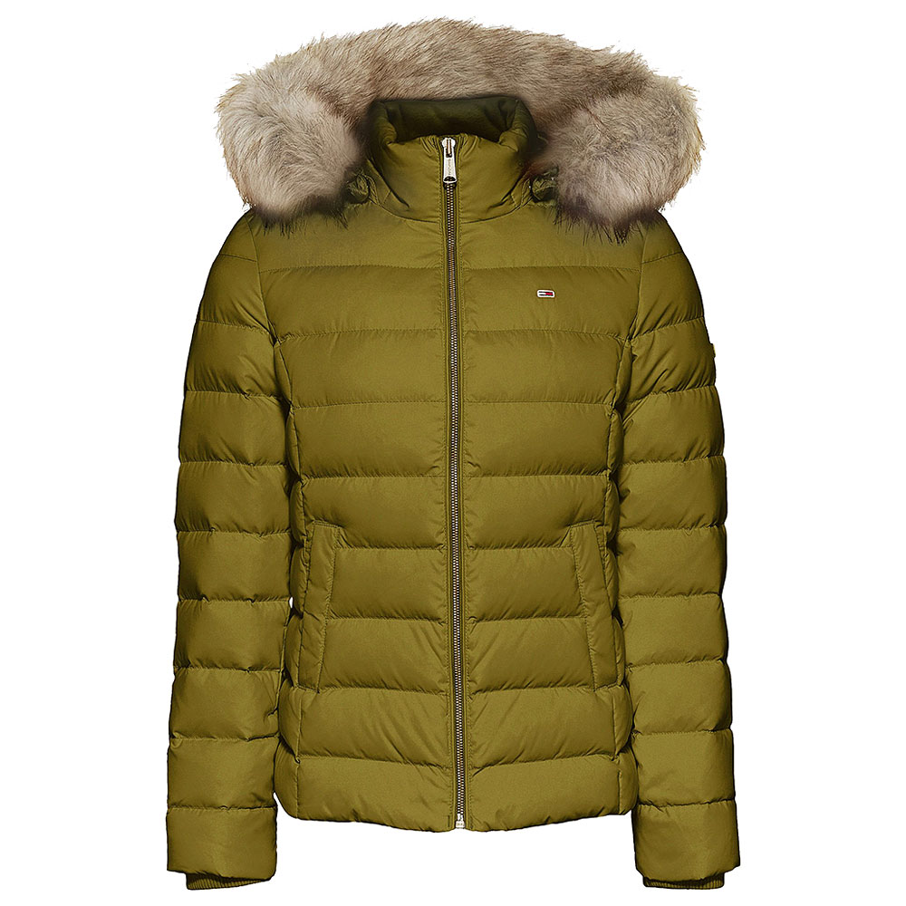 Hooded Down Filled Jacket in Khaki