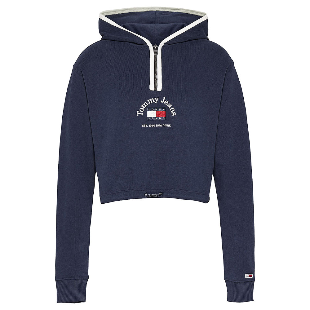 Boxy Crop Timeless Hoodie in Navy