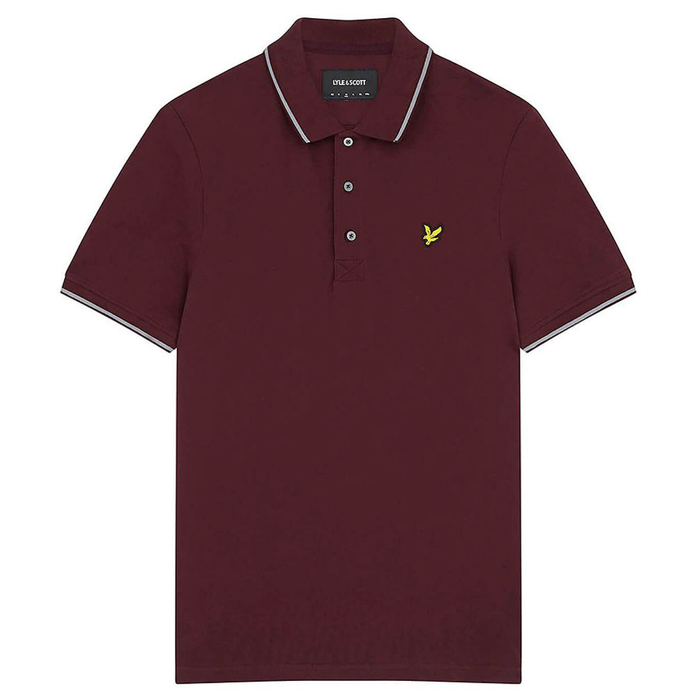 Tipped Polo Shirt in Burgundy
