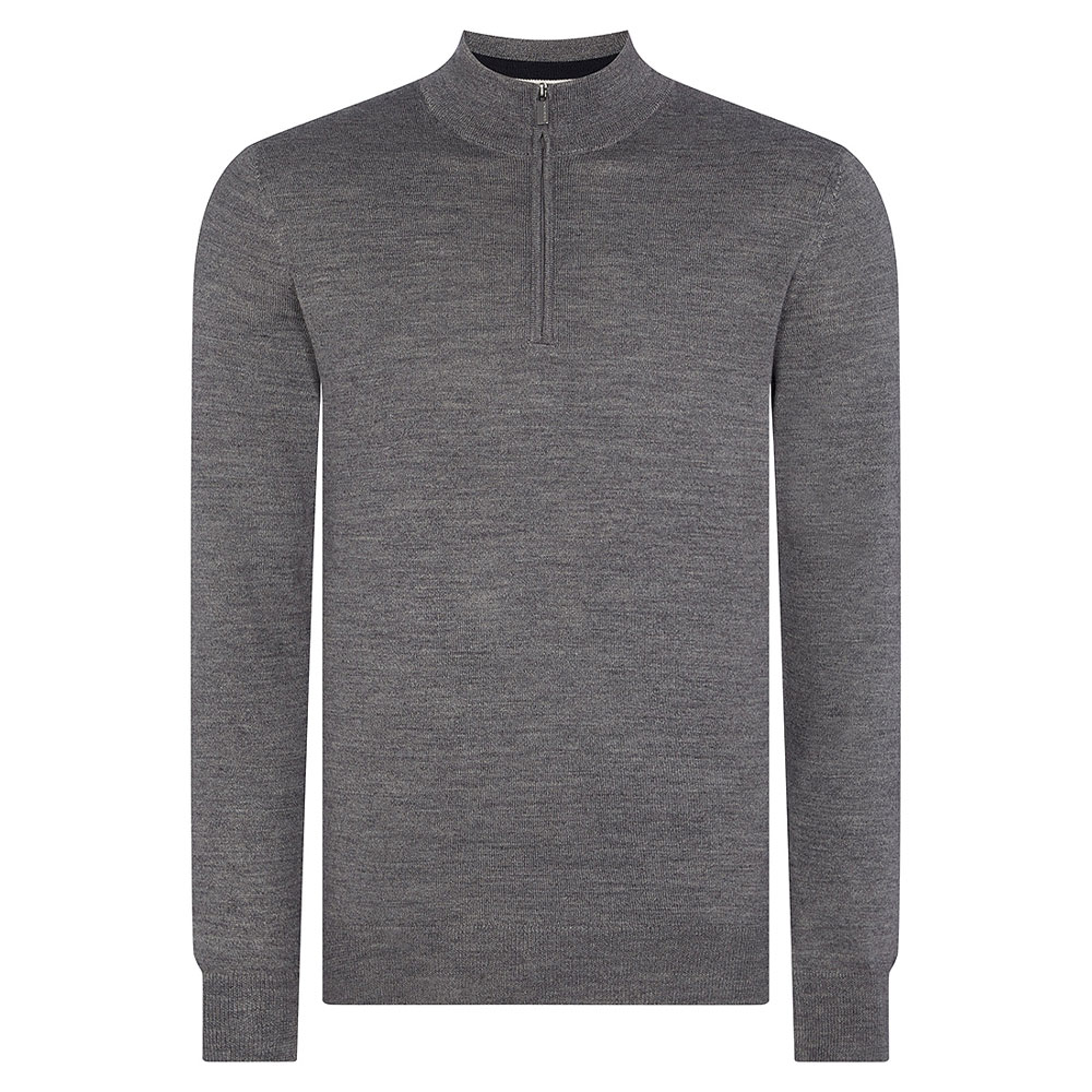 Long Sleeve Half Zip Sweater in Grey