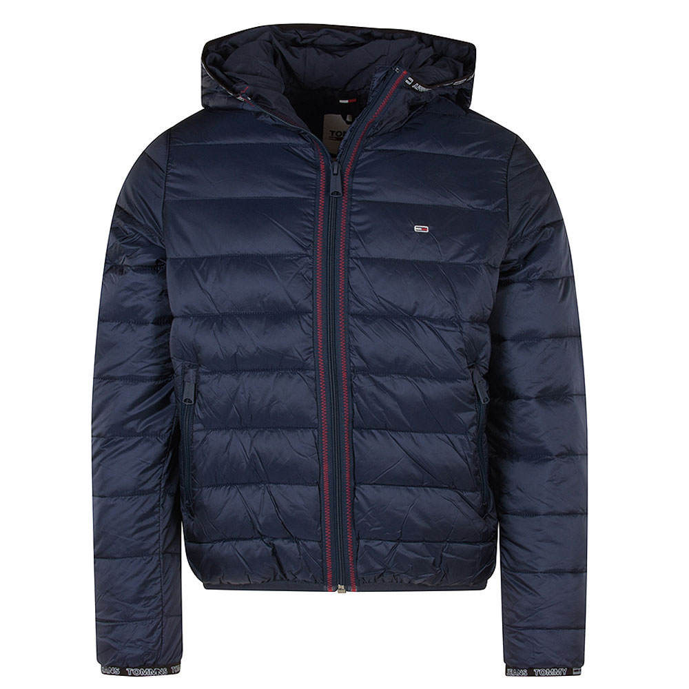 Quilted Tape Hooded Jacket in Navy