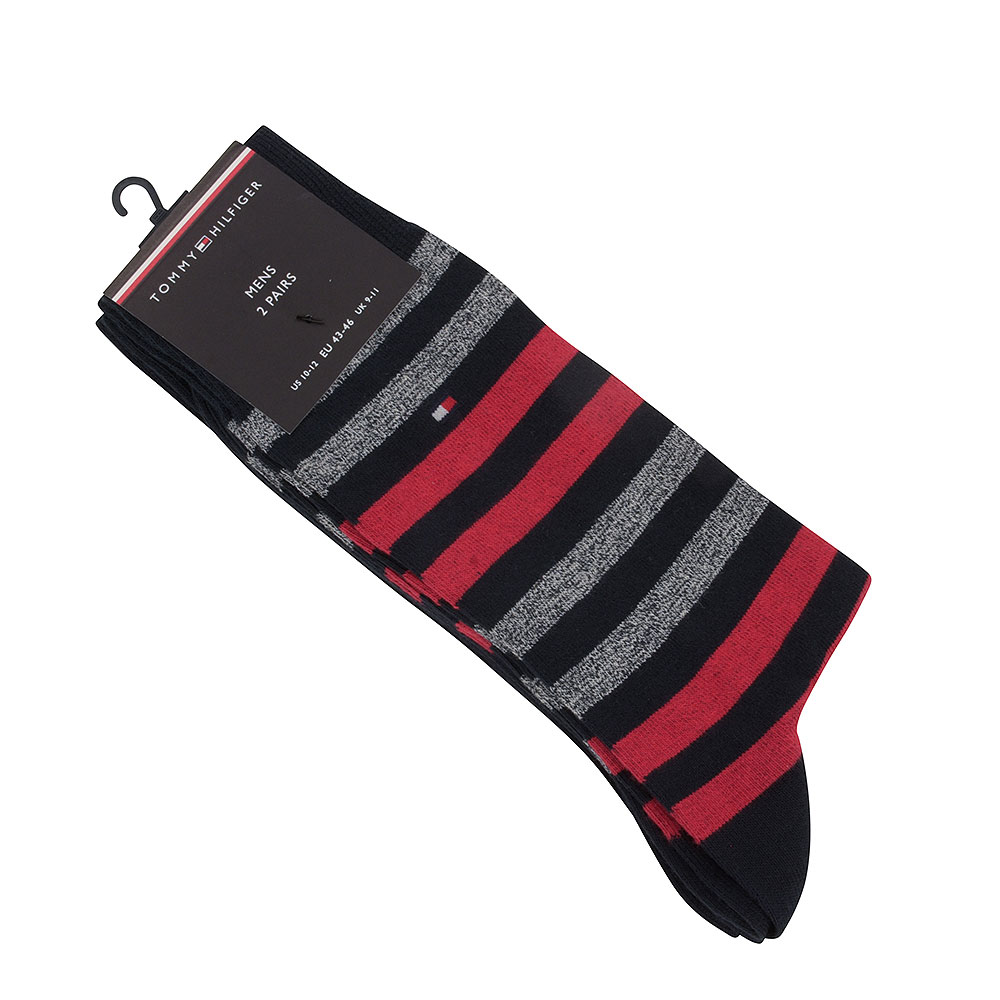 Duo Stripe Sock in Red