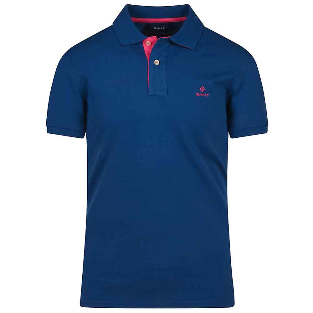 Contrast Collar Polo Shirt in Lt Blue
