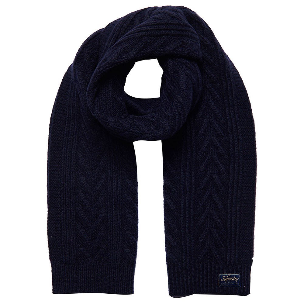 Cable Lux Scarf in Navy