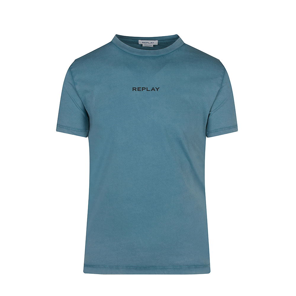 R Neck T-Shirt in Blue