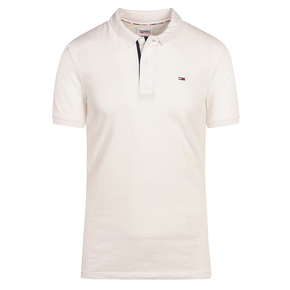 Solid Stretch Polo Shirt in White