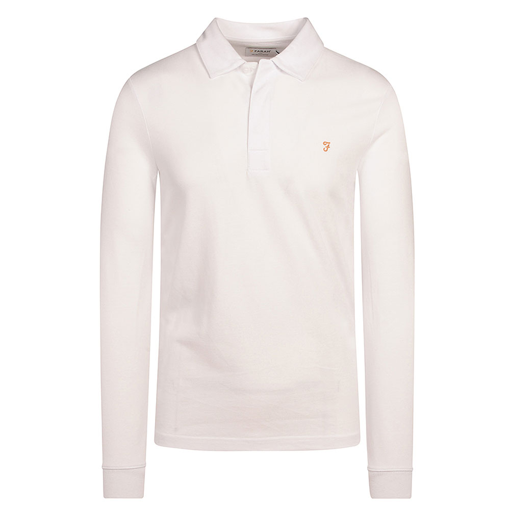 Haslam Long Sleeve Polo Shirt in White