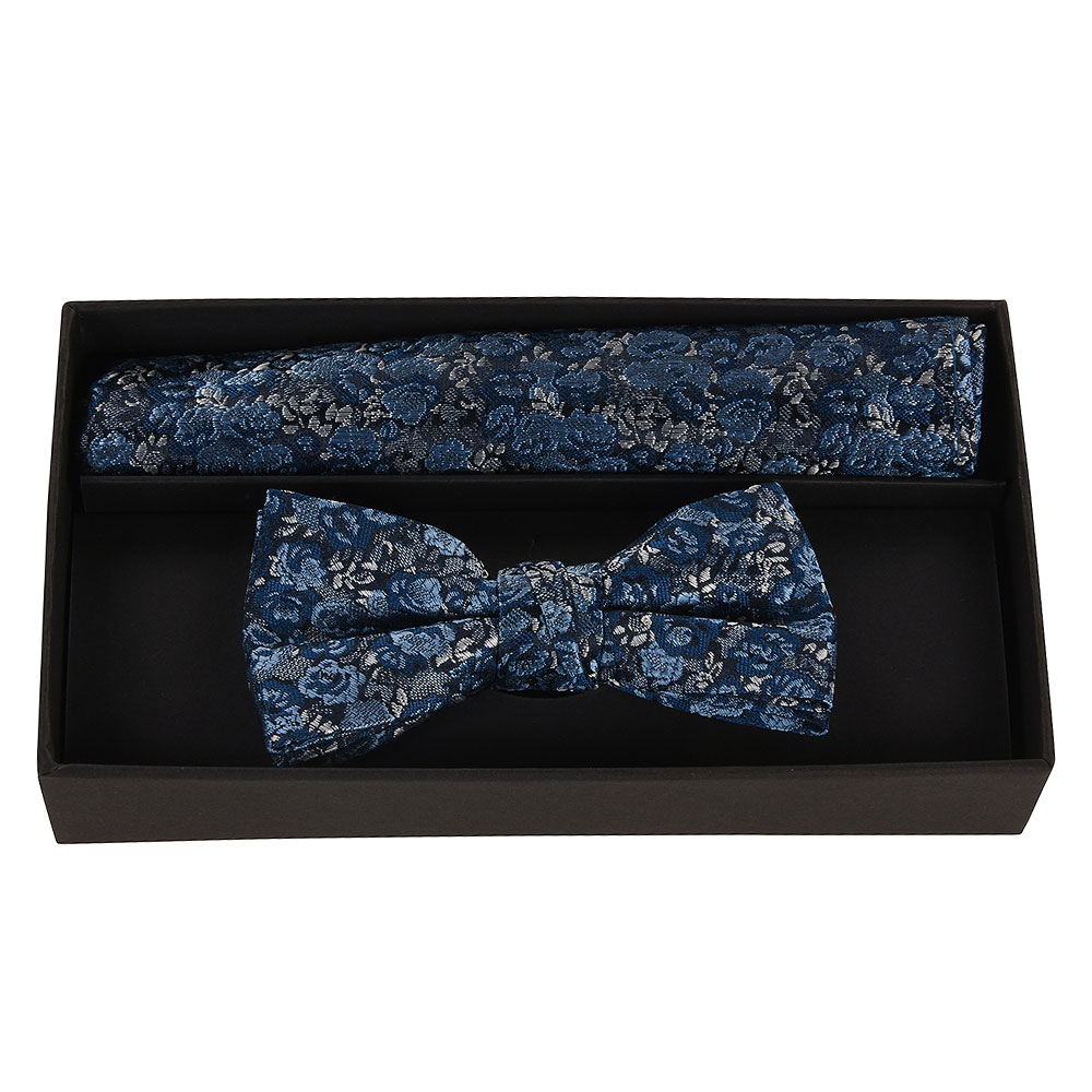 Bow Tie and Pocket Square in Blue