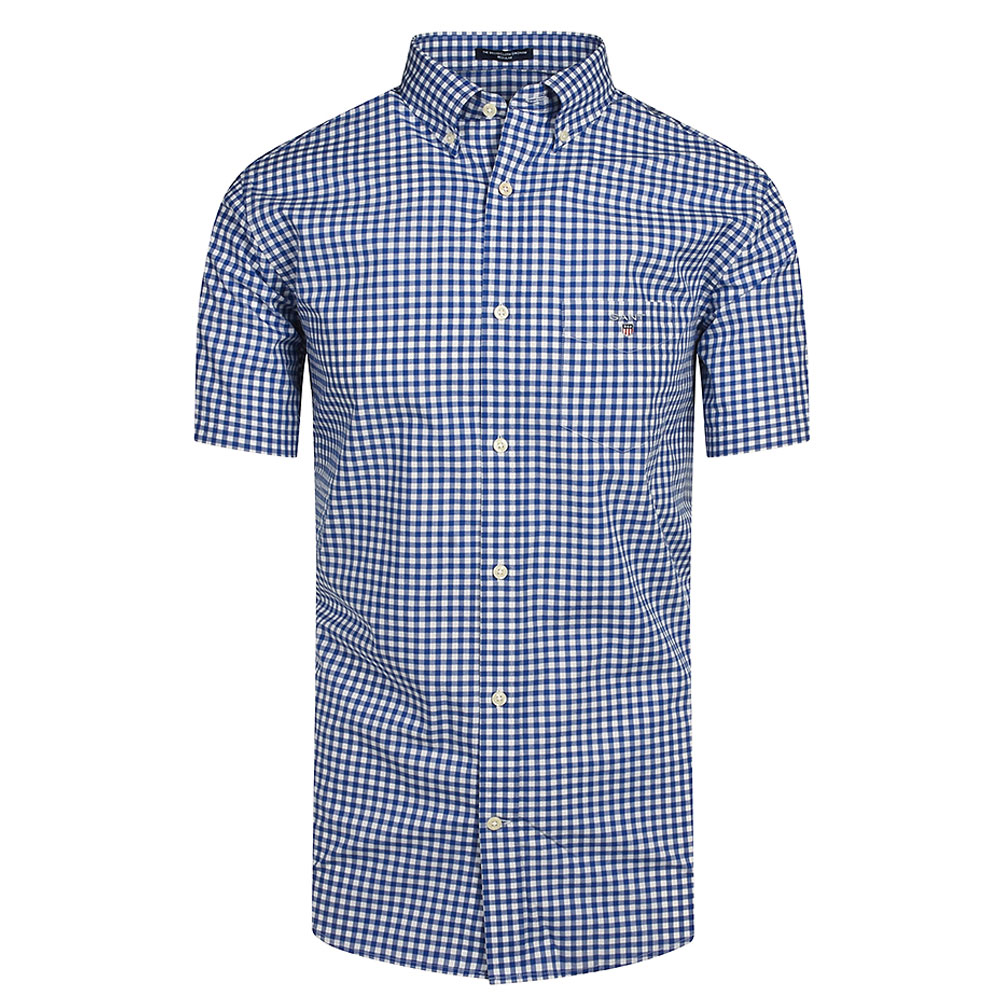 Broadcloth Gingham SS Shirt in Royal