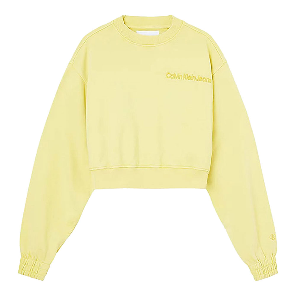 Garment Dyed Crew Neck Sweatshirt in Yellow