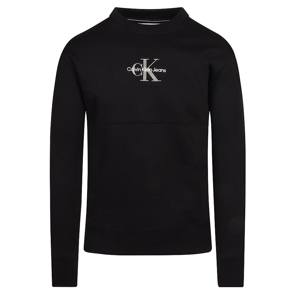 Monogram Crew Neck Sweater in Black