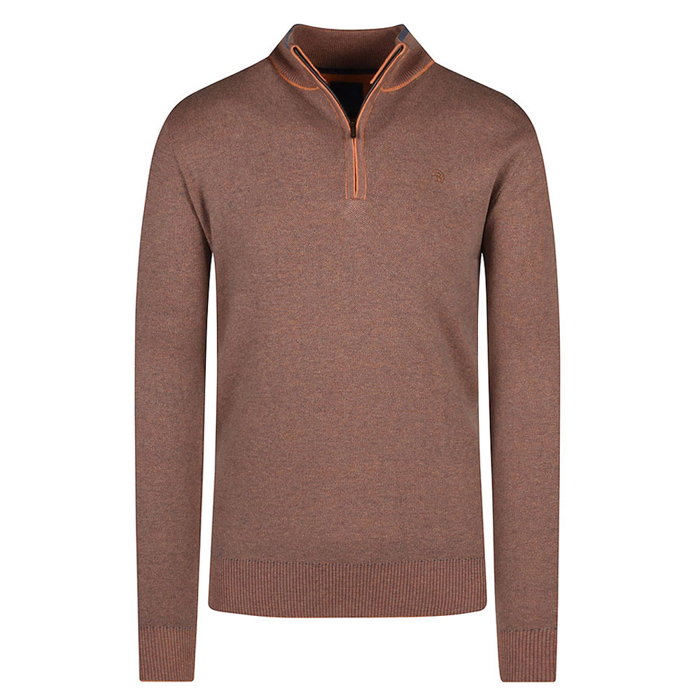 Gale 1/4 Zip Knitted Sweater in Rust