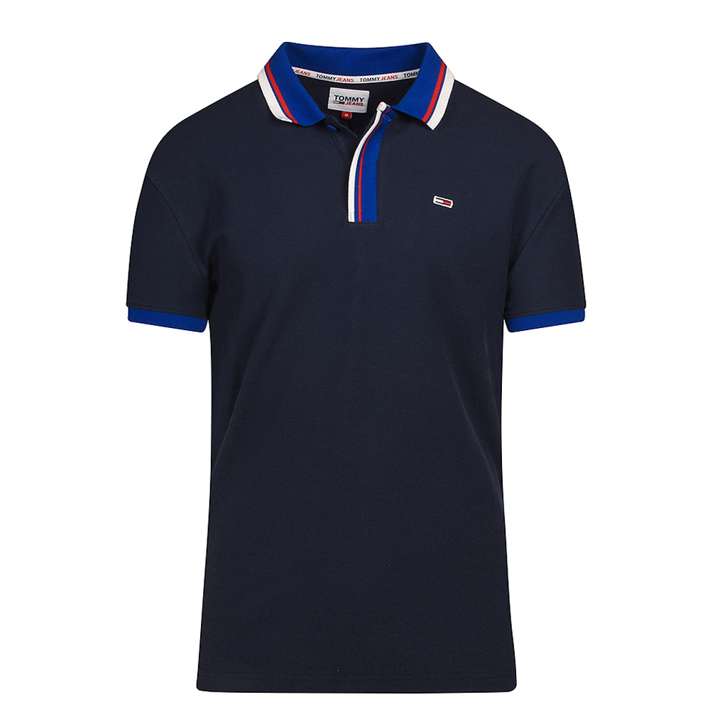 Tipped Honeycomb Poloshirt in Navy