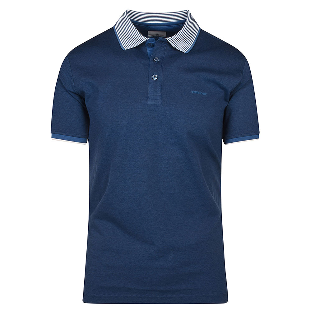 Oxford Pique Polo Shirt in Blue