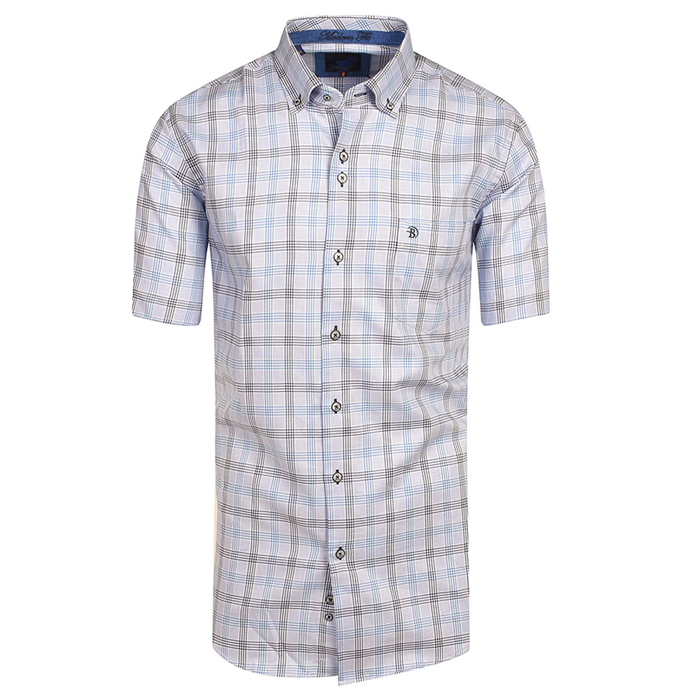 Grant Modern Short Sleeve Casual Shirt in Blue