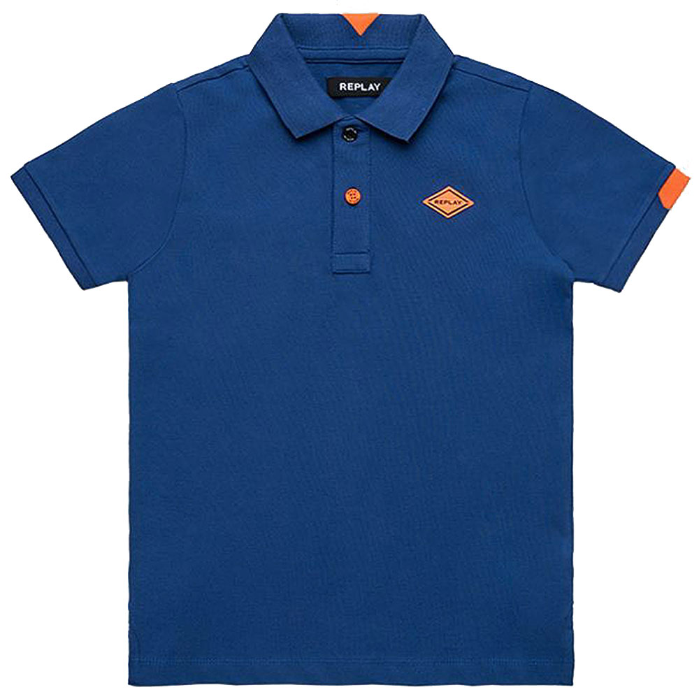 Kids Pique Polo Shirt in Blue