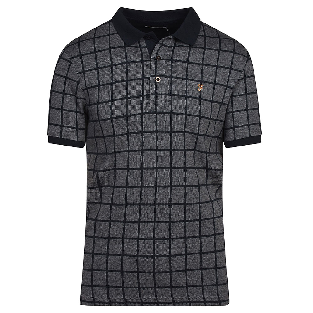 Hunningale Check Polo Shirt in Grey