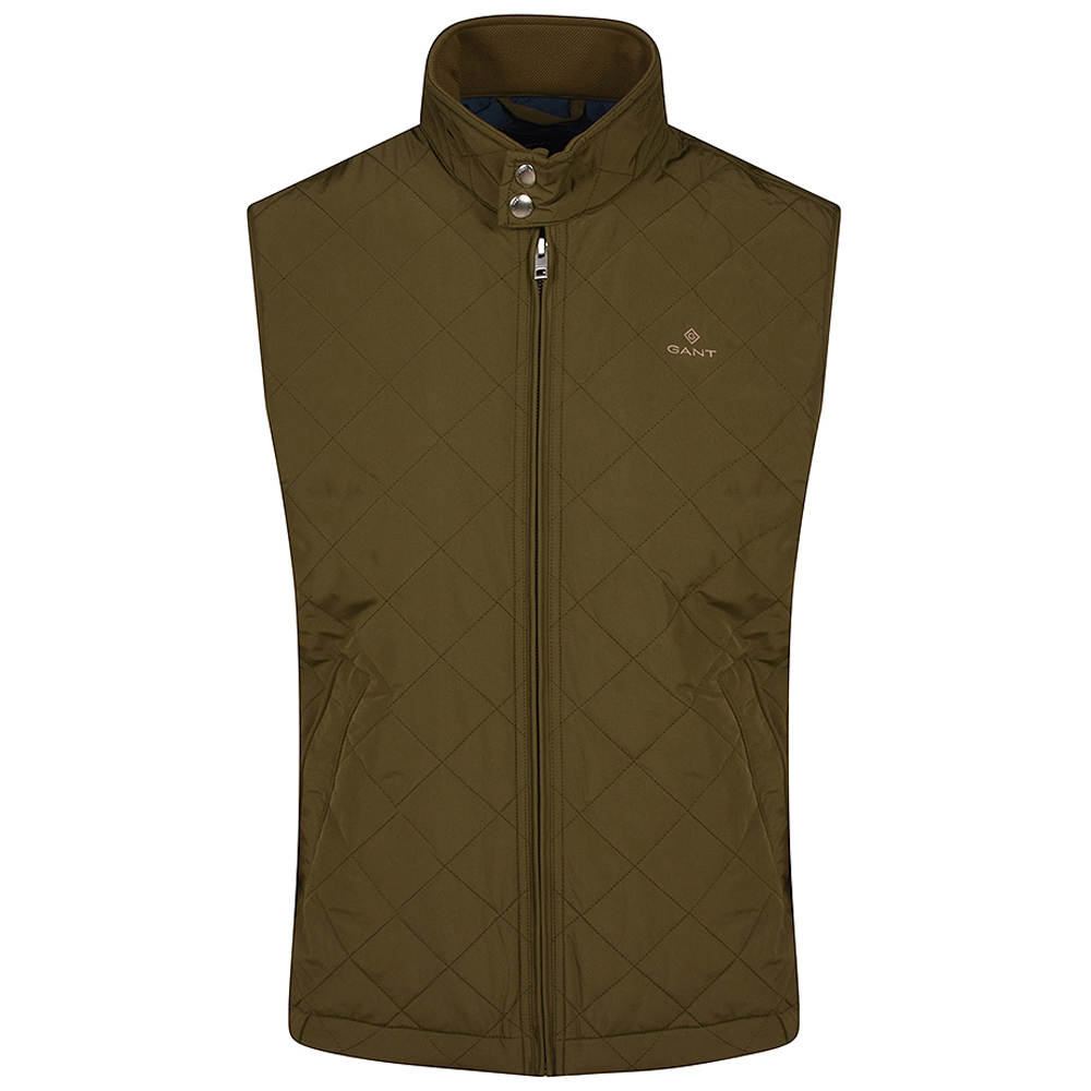 Quilted Windcheater Gilet in Green