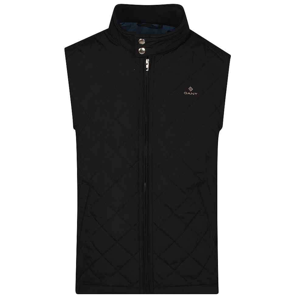 Quilted Windcheater Gilet in Black