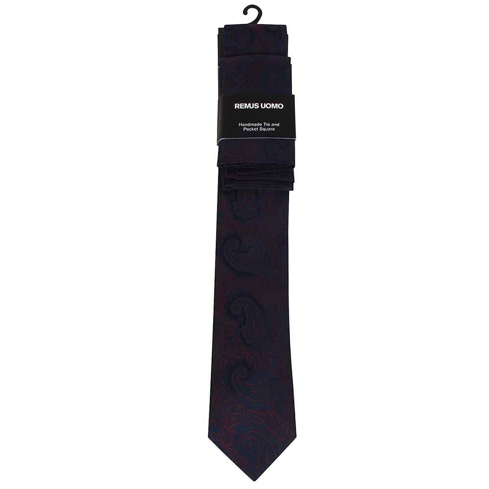 Tie and Pocket Square Set in Navy