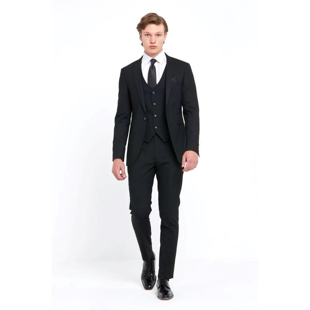 Antoine Three Piece Suit in Black