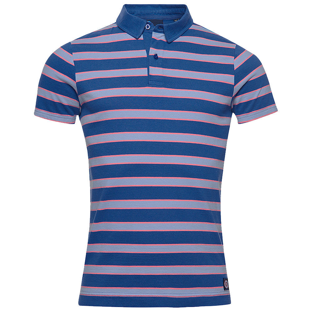 Academy Stripe Polo in Blue