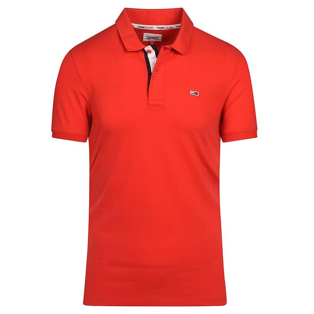 Solid Stretch Polo Shirt in Red