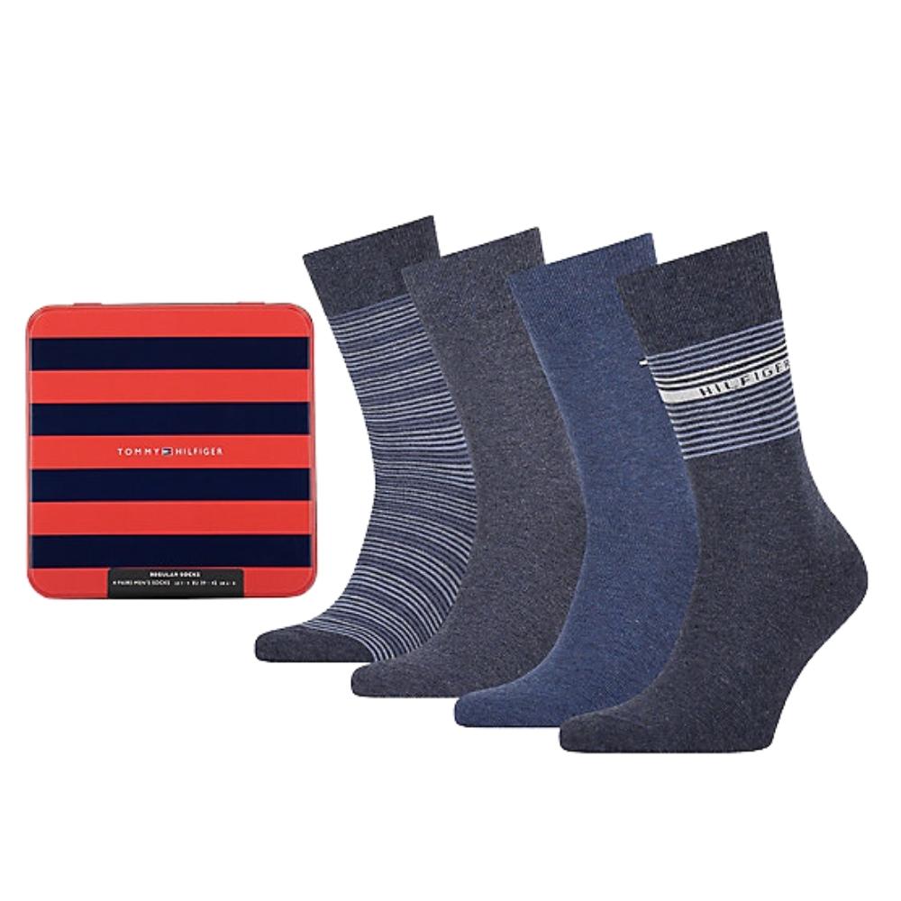 Tommy Hilfiger Mens 4 pack Socks Gift Box in Blue