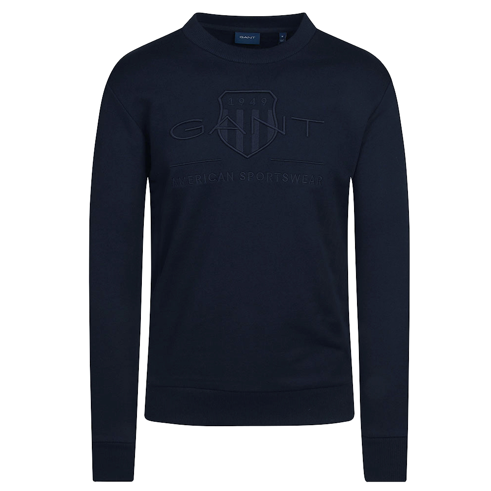 Tonal Archive Sheild Sweater in Navy