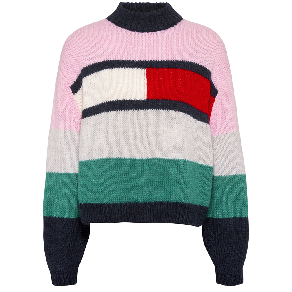 TJM Bell Sleeve  Flag Sweater in Pink